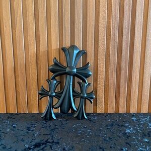RARE Large 8” CH Black Triple Cross Decor